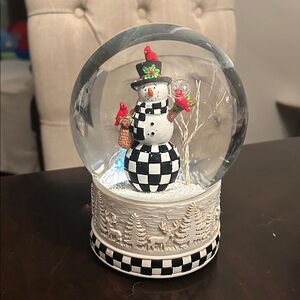 MacKenzie-Childs Black and White Snowman Globe